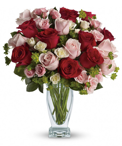 Cupid's Creation with Red Roses