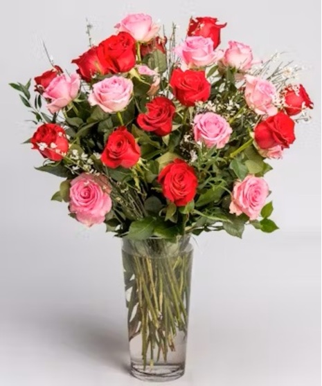Classic Pink & Red Roses