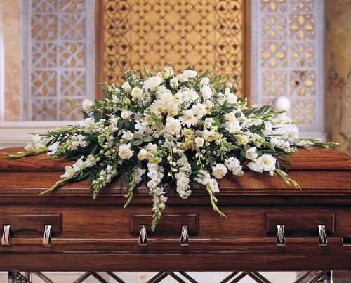 Deluxe Pure White Casket Spray</div