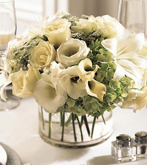 The FTD White Linen Centerpiece