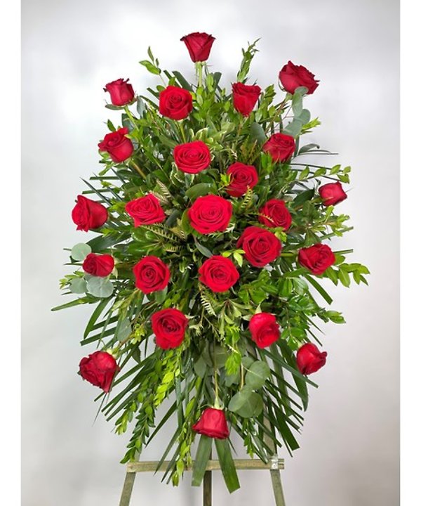 4 Dozen Red Roses - Standing Spray