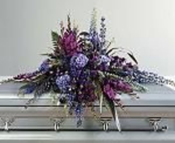 Serene Purple Casket Spray
