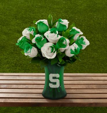 The FTDÂ® Michigan State University SpartansÂ® Rose Bouquet - 12