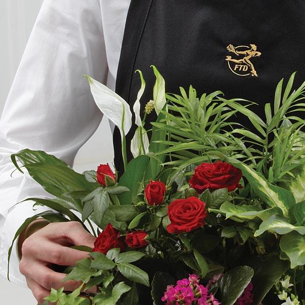 Florist Designed Basket of Blooming and Green Plants