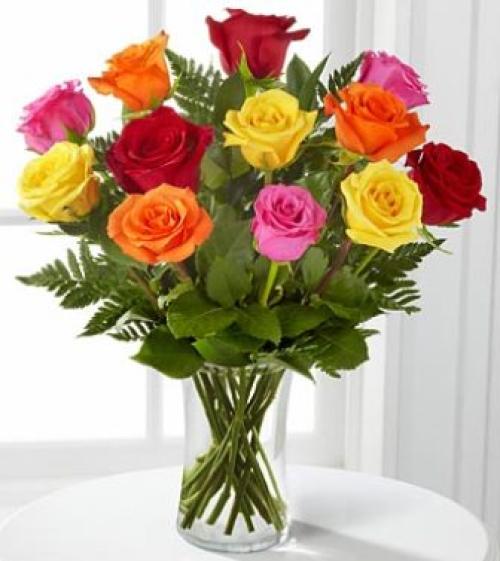 Mixed Dozen Roses